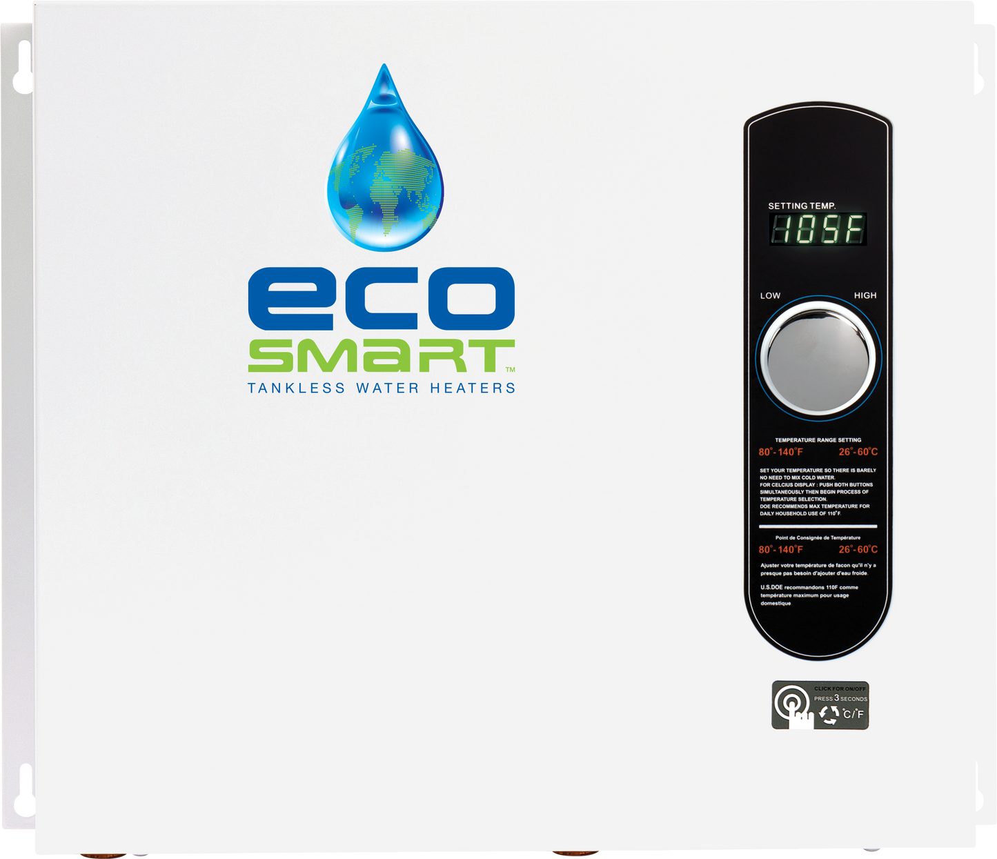 ECOSMART ECO-36 ELECTRIC TANKLESS WATER HEATER 36KW - Smart Parts Solutions
